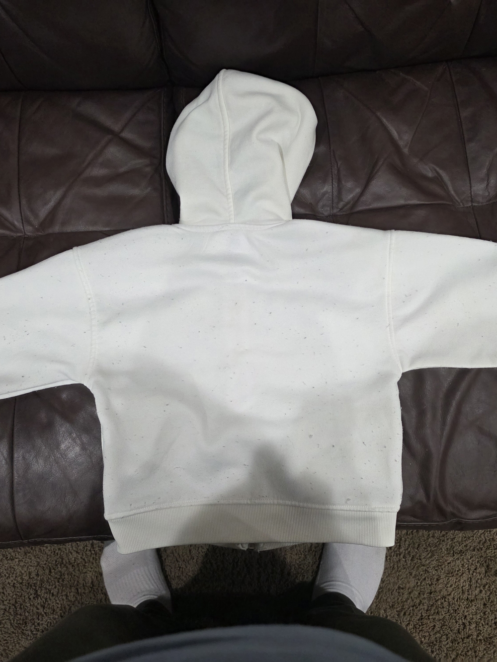DKNY Kids White Zip-Up Hoodie with Pink & Green Logo - Picture 4 of 4